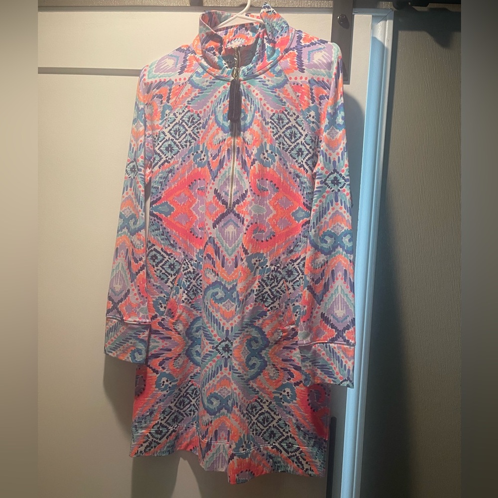 Lilly Pulitzer Pink and Blue Long Sleeve Sundress